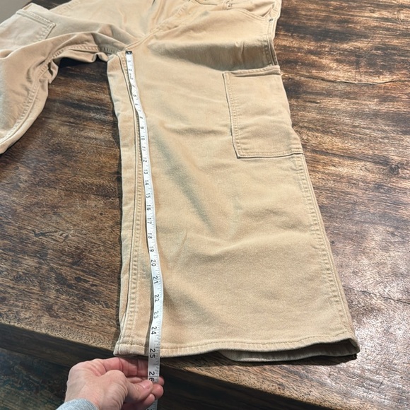 Levi’s high waisted wide leg crop utility cargo stretch jeans tan size 30 - Picture 7 of 11